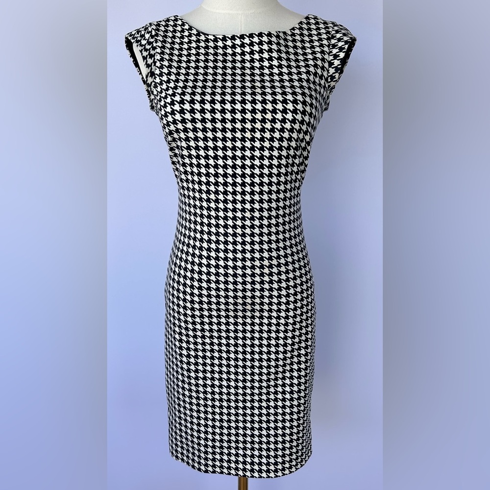 Zara Trafaluc Women’s Houndstooth Sheath Dress Black & White Size Small